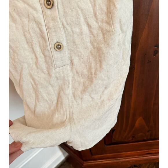 Women's Promesa Linen Blend Romper Oatmeal Beige Size small NWT - Picture 6 of 11